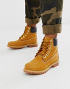 Timberland 6 Premium Wheat Leather Ankle Boots-beige