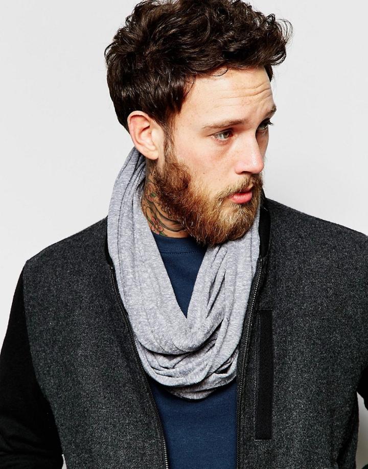 Selected Homme Lightweight Infinity Scarf - Gray