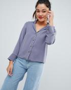 New Look Button Through Shirt In Gray - Gray
