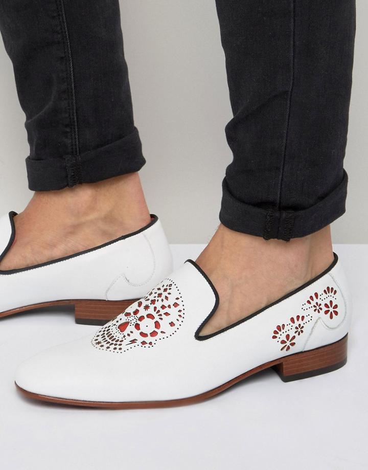 Jeffery West Yung Skull Smart Loafers - White