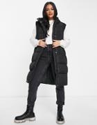 Missguided Plus Recycled Longline Padded Vest In Black