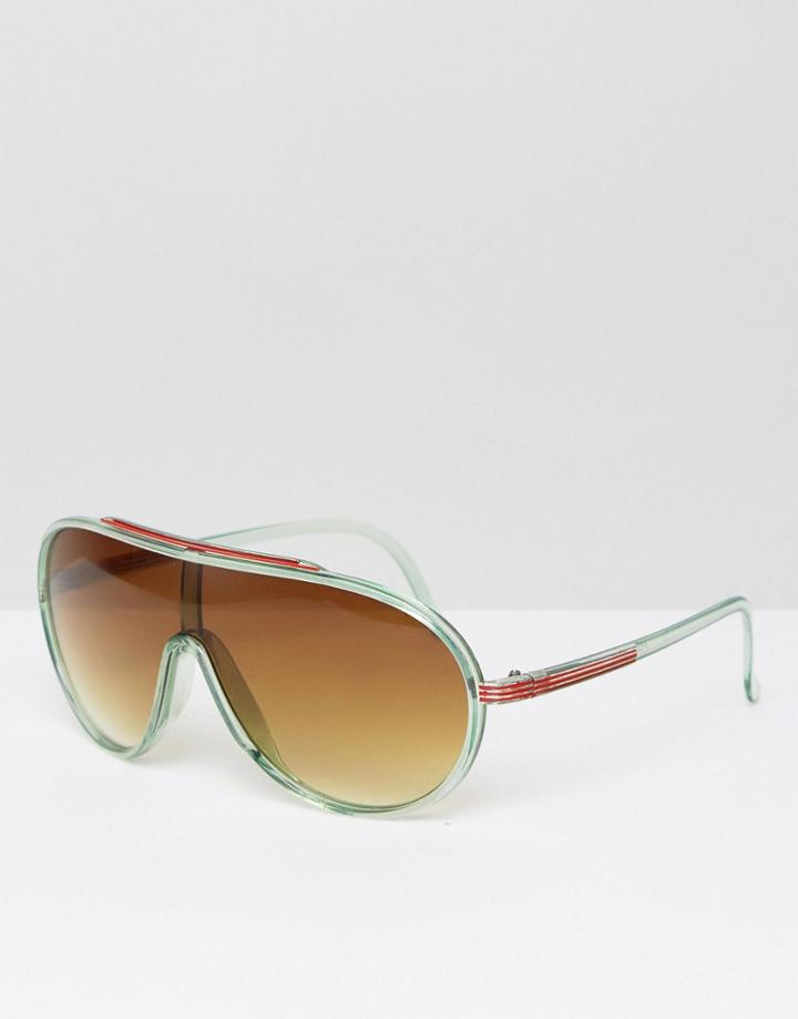 Jeepers Peepers Felix Green Flat Top Sunglasses - Green