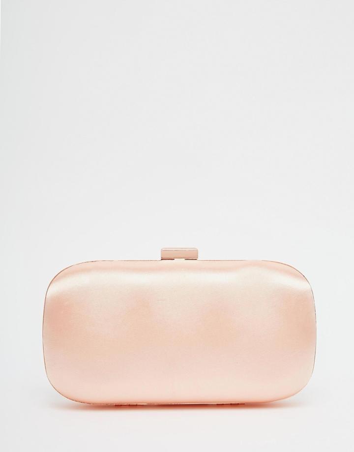 Asos Co-ord Satin Bridesmaid Clutch Bag - Peach