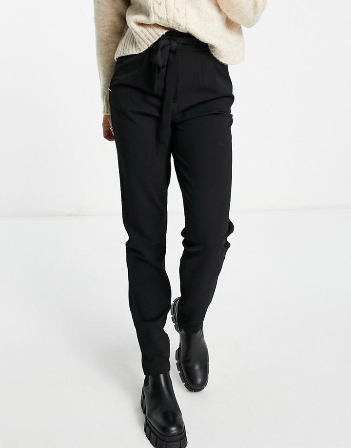 Jdy Tapered Pants With Paper Bag Waist In Black - Part Of A Set