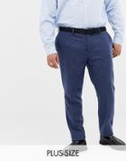 Gianni Feraud Plus Slim Fit Wool Blend Heritage Donnegal Suit Pants - Navy