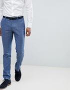 Selected Homme Skinny Fit Suit Pants In Gray Grid Check - Navy