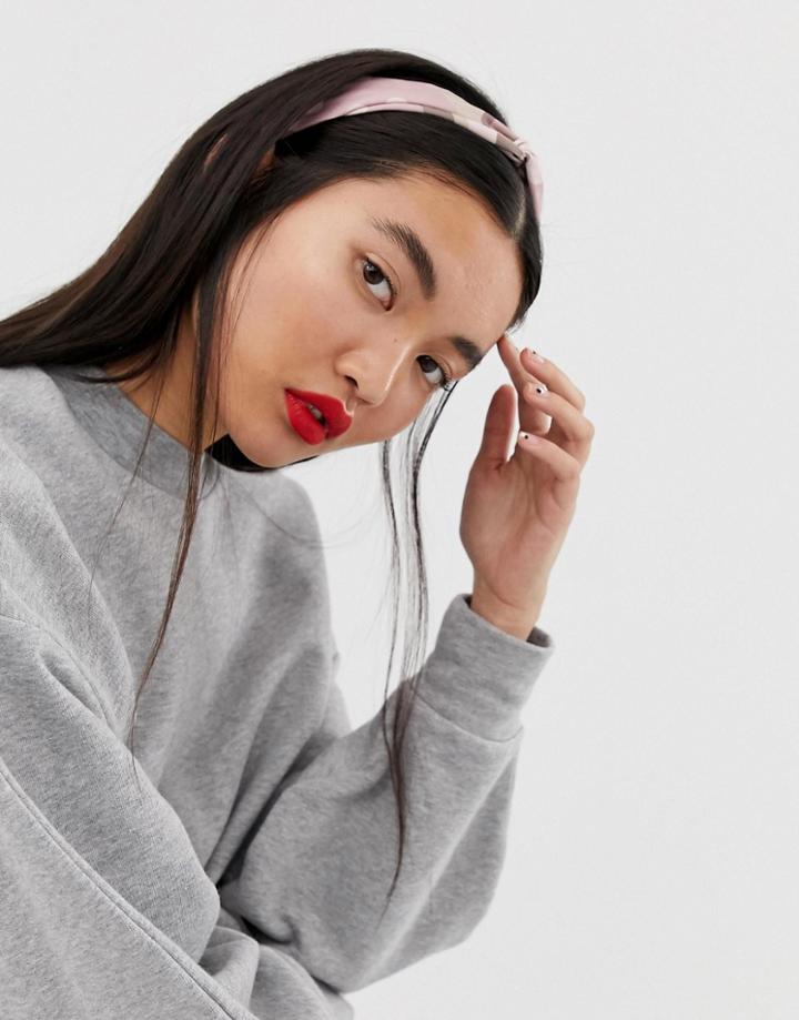 Asos Design Headband With Twist Front In Camo Print - Multi