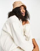 Mango Nylon Bucket Hat In Camel-brown