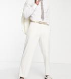 New Look Relaxed Fit Suit Pants In Off White