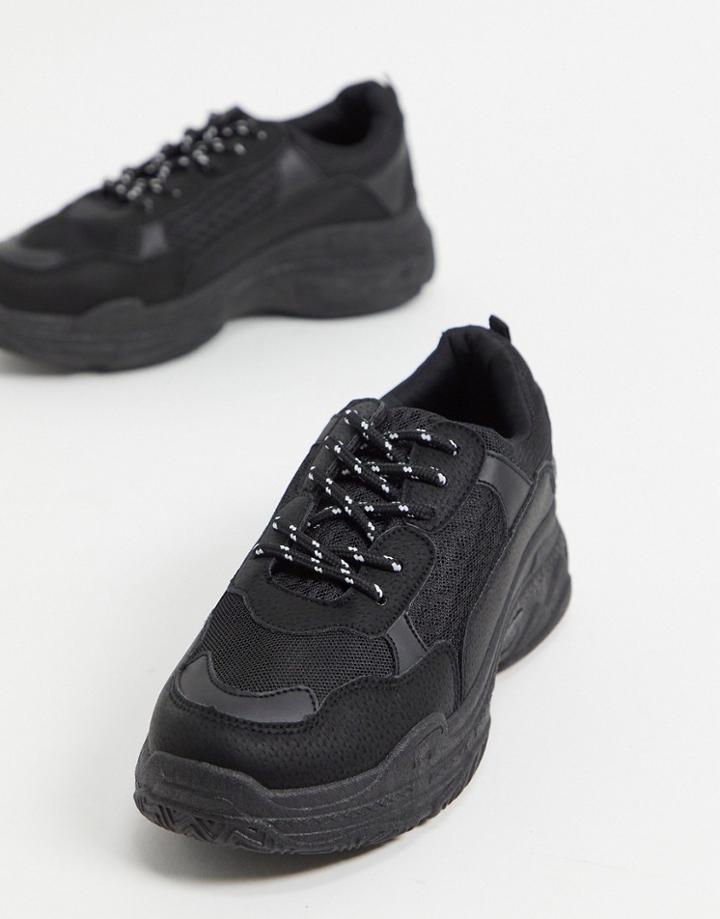 Public Desire Fiyah Chunky Sneakers In Black
