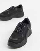 Public Desire Fiyah Chunky Sneakers In Black