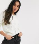 Vila Petite Stitch Detail Sweater-white