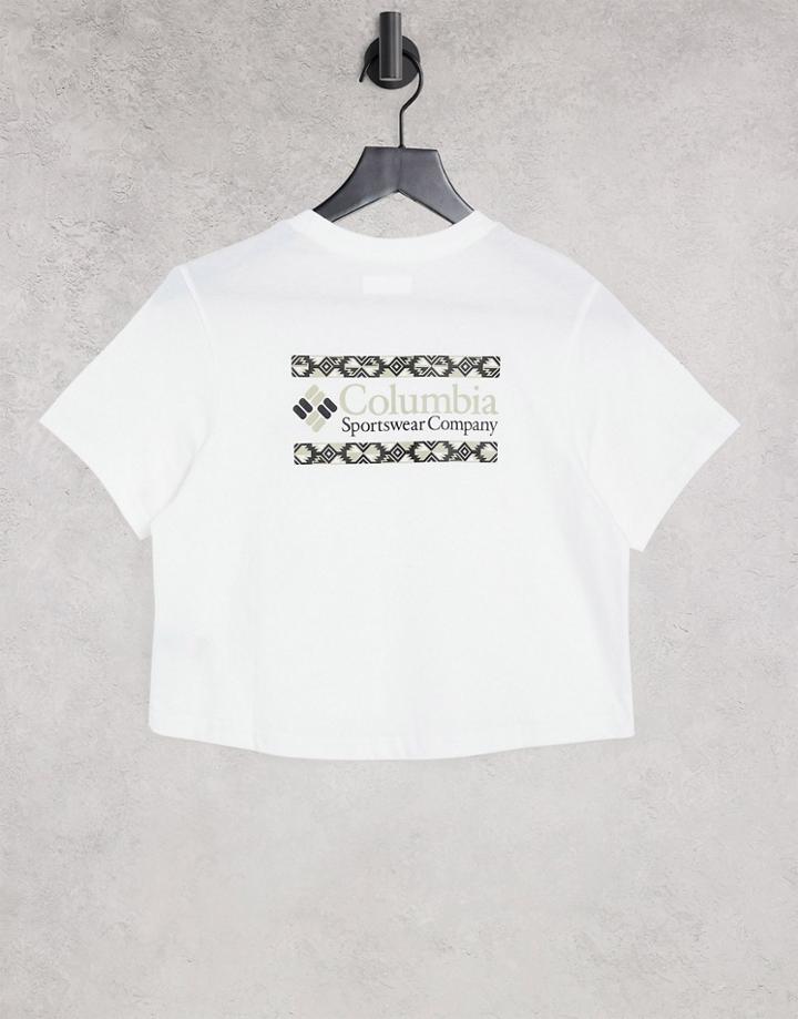 Columbia Rapid Ridge Graphic Backprint Cropped T-shirt In White