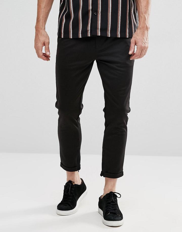 Selected Homme Smart Pants With Zip Ankle - Black