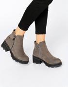 Blink Chunky Zip Ankle Boots - Gray