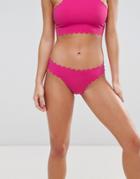 Missguided Scallop Trim Bikini Bottom - Pink