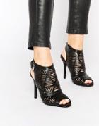 New Look Cut Out Heeled Sandals - Black