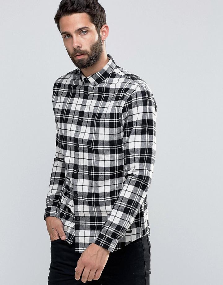 Only & Sons Flannel Check Shirt - White