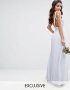 Tfnc Wedding Maxi Dress With Embellished V Back - Blue