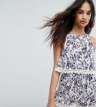 Peek & Beau Floral Print Beach Romper - Multi