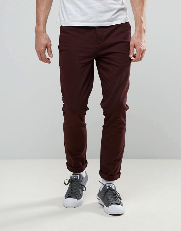 Religion Skinny Fit Chino With Stretch - Red