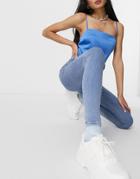 Topshop Considered Skinny Stretch Jeans In Mid Wash Blue-blues
