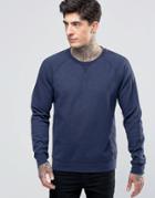 Scotch & Soda Sweatshirt With Raglan Sleeves And Contrast Cuff In Denim Blue - Blue