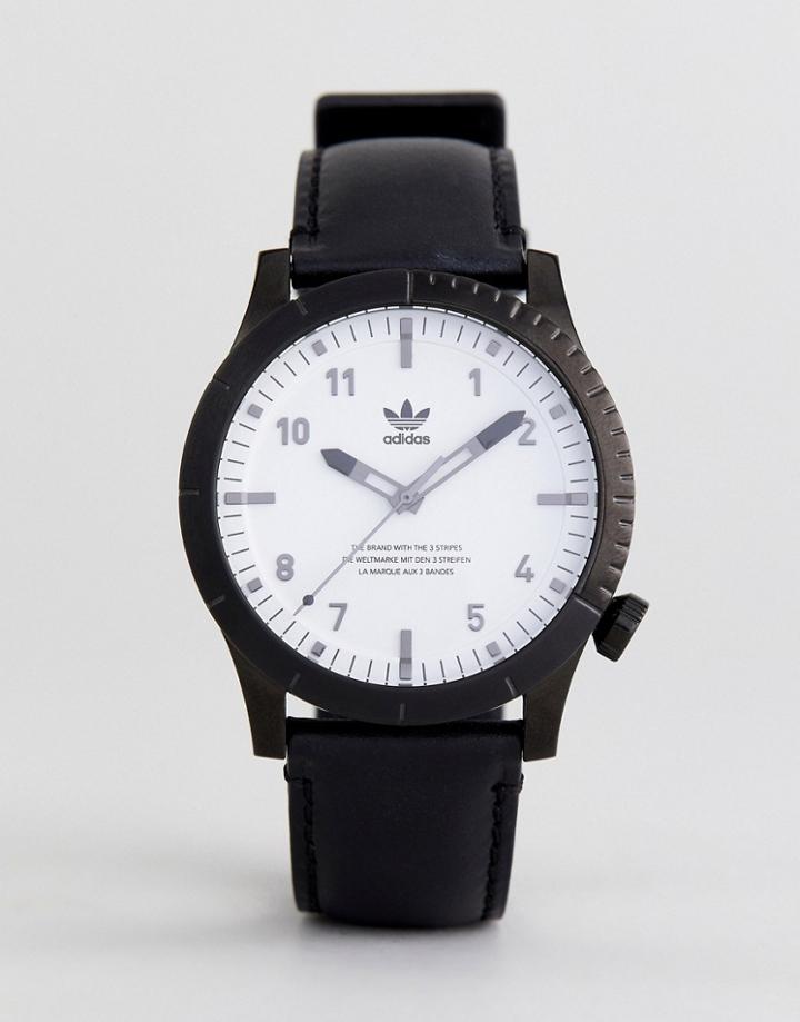Adidas Z06 Cypher Leather Watch In Black - Black