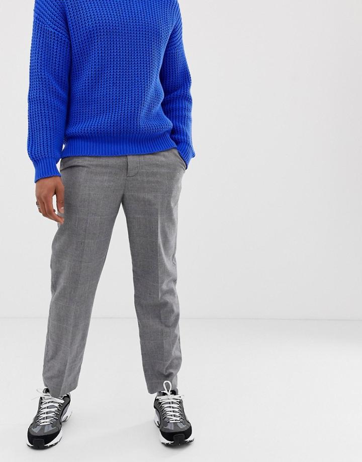 Collusion Suit Pants In Prince Of Wales Check - Gray