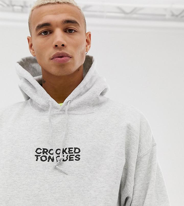 Crooked Tongues Hoodie With Logo Print In Gray
