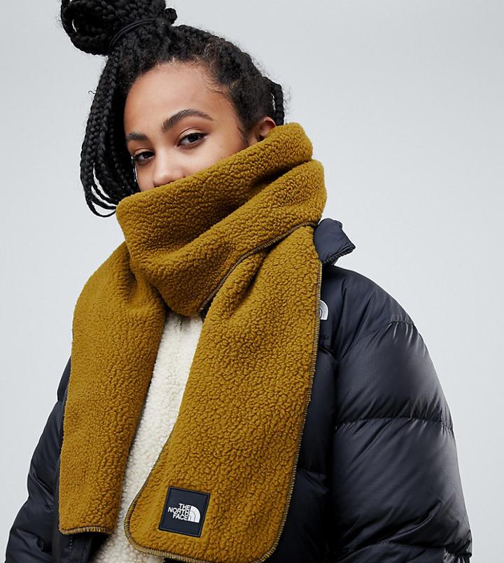 The North Face Denali Fleece Scarf In Green - Green