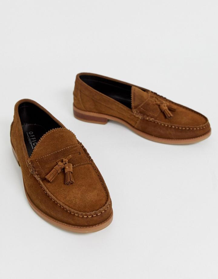 Office Liho Tassel Loafers In Tan Suede