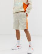 Criminal Damage Two-piece Shorts In Cream With Color Blocking - Cream