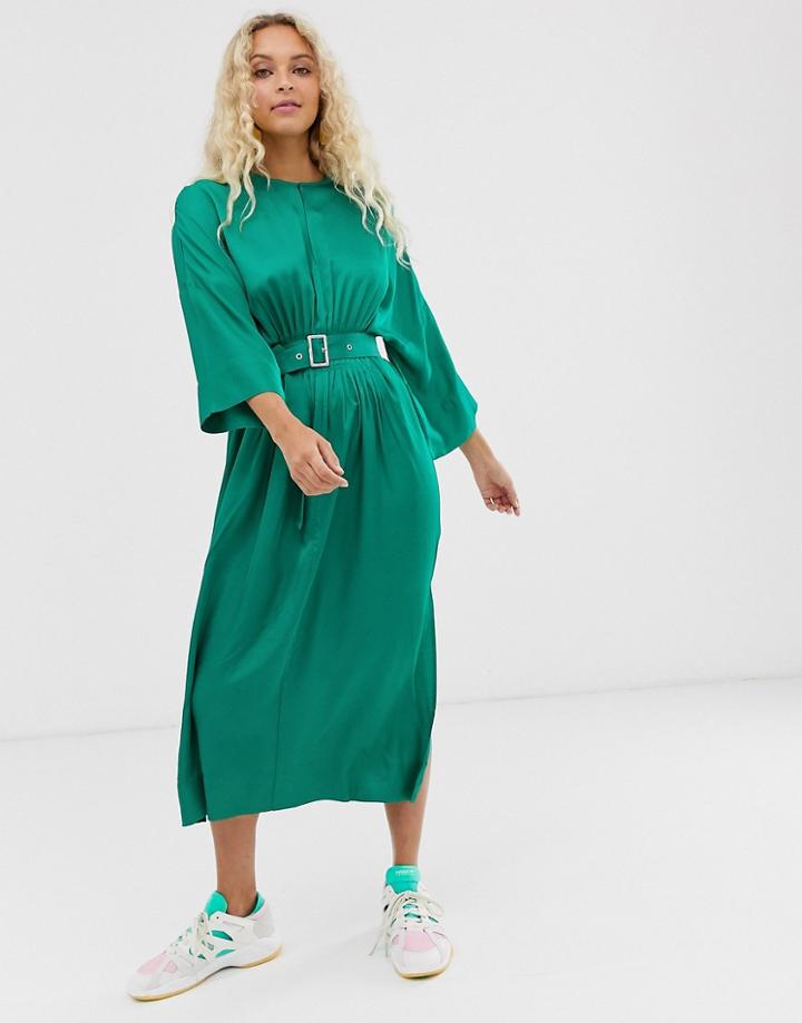In Wear Hattie Sateen Midi Dress-green