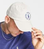 Polo Ralph Lauren X Asos Exclusive Collab Cap In Cream With Circle Logo-neutral