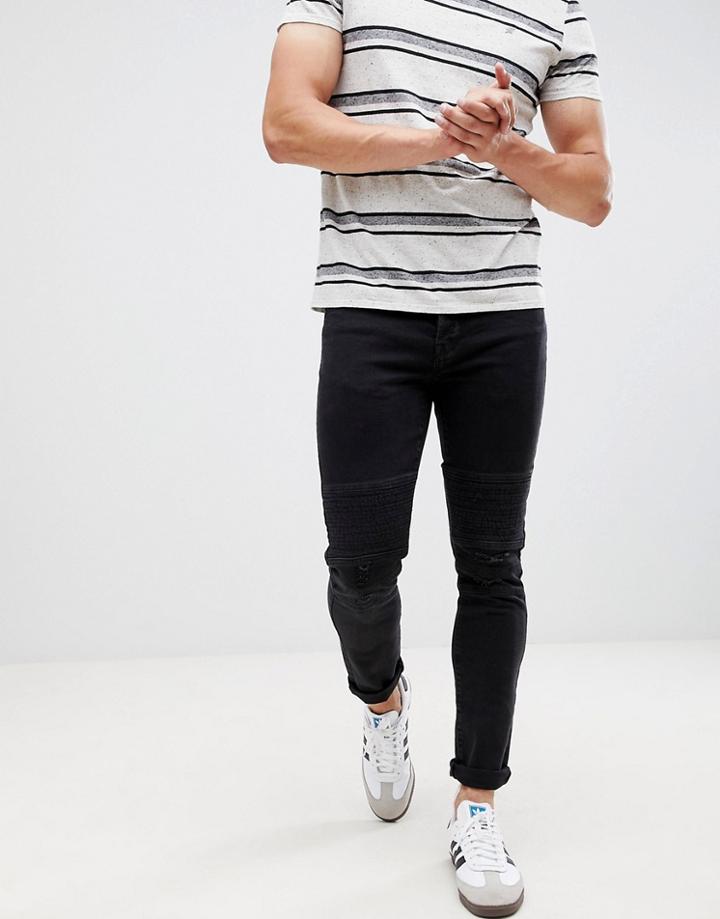 Only & Sons Biker Jeans-black