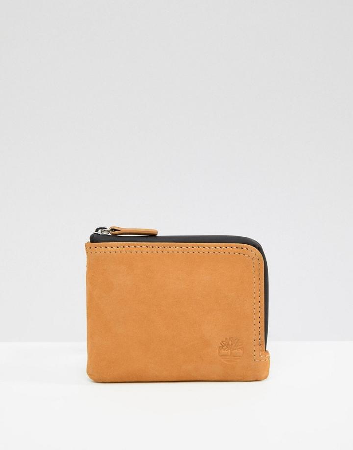 Timberland Ipswich Water Resistant Zip Round Wallet In Wheat - Tan