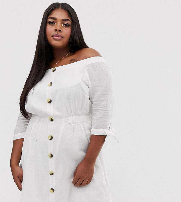 Junarose Bardot Mini Dress-white