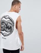 Hnr Ldn Snake Knot Back Print Sleeveless T-shirt Tank - White