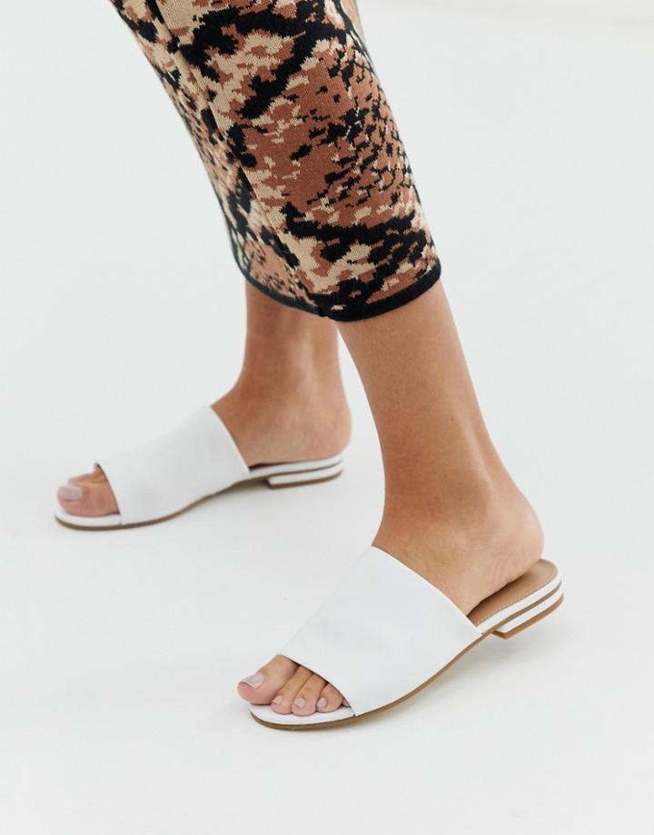 Aldo Leather Mule Sandals-white