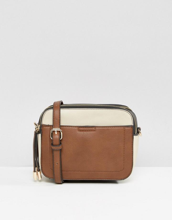 Oasis Two Tone Mini Cross Body Bag - Tan