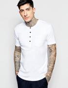 Lindbergh Henley T-shirt With Pocket In White - White