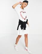 Love Moschino Heart Logo T-shirt Dress In White