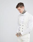 Twisted Tailor Wedding Super Skinny Vest In Cream Linen - Cream