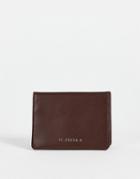 River Island Bifold Leather Cardholder In Brown