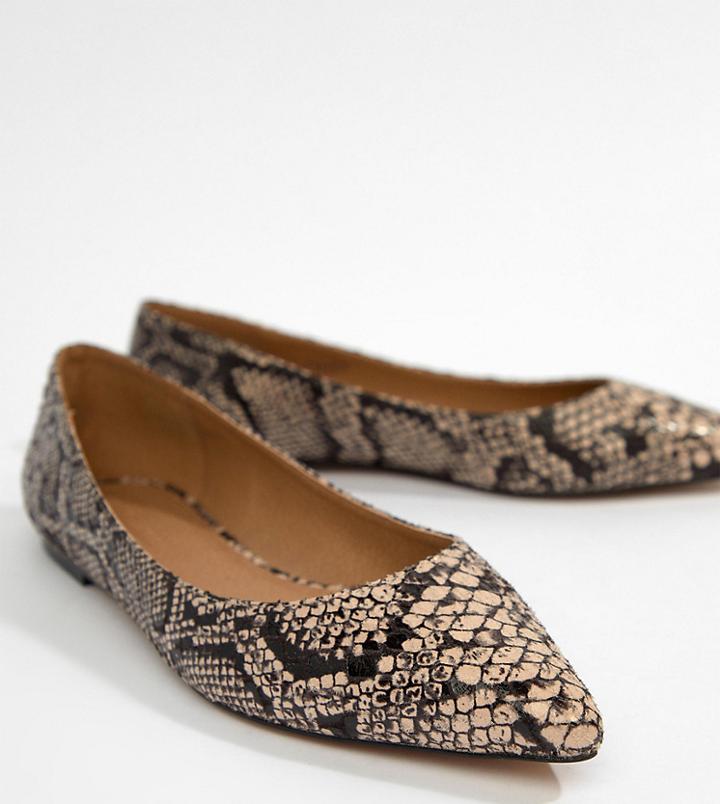 Asos Design Latch Pointed Ballet Flats - Multi