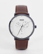 Hugo Leather Watch In Tan 1530008-brown