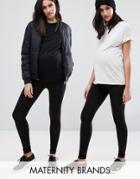 New Look Maternity 2 Pack Leggings - Black