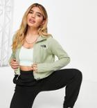 The North Face Glacier Full Zip Cropped Fleece In Green Exclusive At Asos