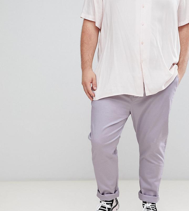 Asos Design Plus Skinny Chinos In Lilac - Purple